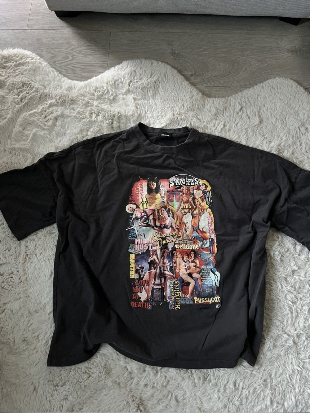 WE11DONE SS20 Graphic Collage Boxy Tee